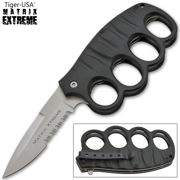8 Inch Matrix Extreme Trigger Assisted Trench Knife K-14-BS
