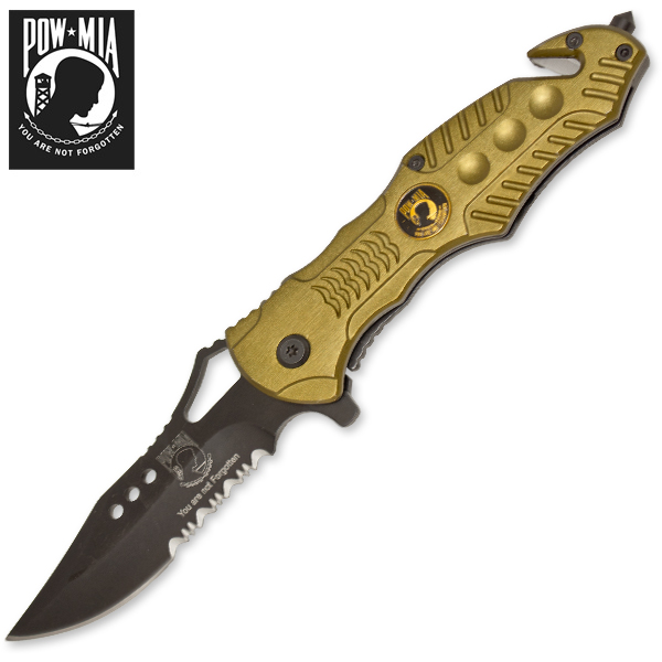 8 Inch "POW" Tactical Knife - Green K-355-GN