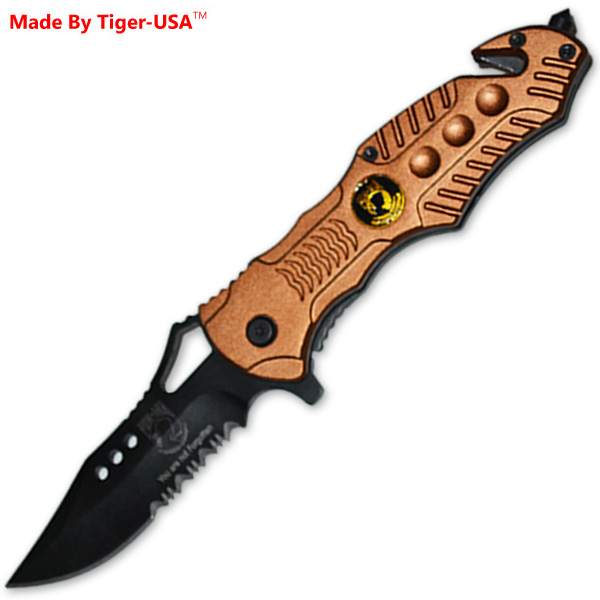 8 Inch "POW" Tactical Knife - Tan K-355-TAN