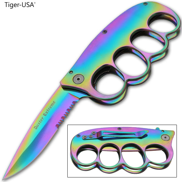 Buckle Folding Knife "Duster Extreme" Rainbow Knife B-162-RB