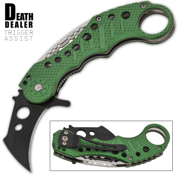 Death Dealer Trigger Assisted Knife - Green CLD01GN