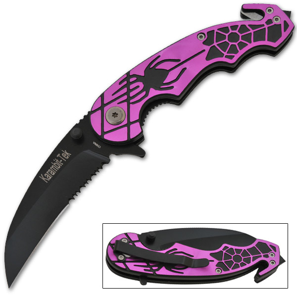 Karambit-Tek - Spider Web Knife - Trigger Assisted - Purple PA-0180-PP