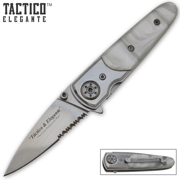 Tactico & Elegante - Spring Assisted Knife - White Pearl MB-092-WP