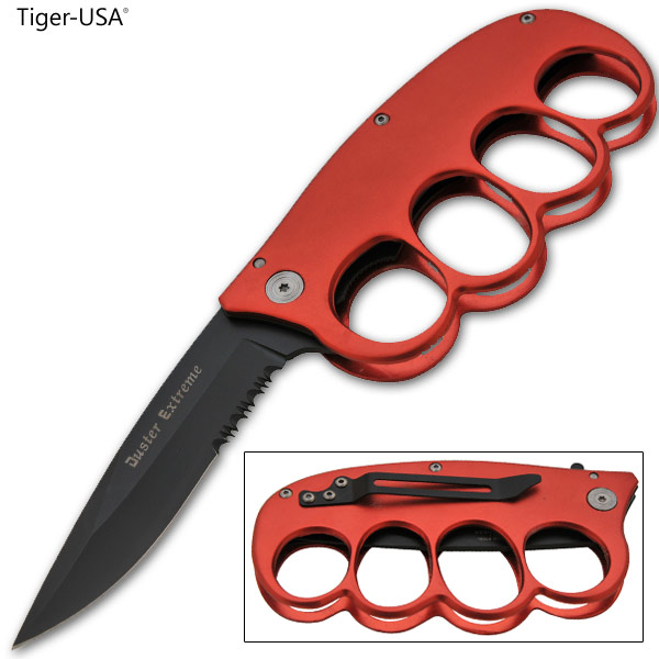 Trencher's Extreme Trigger Assisted Folder - Red (Serrated) B-162-RD