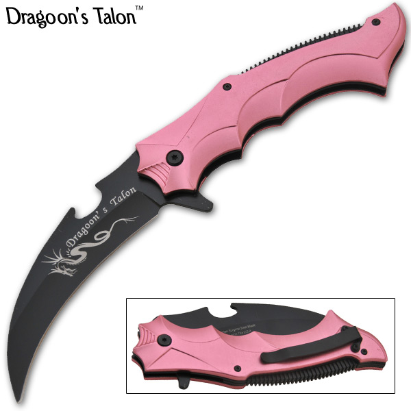 Trigger Assisted Dragoon Talon Knife - Phoenix Pink DT-1-PK