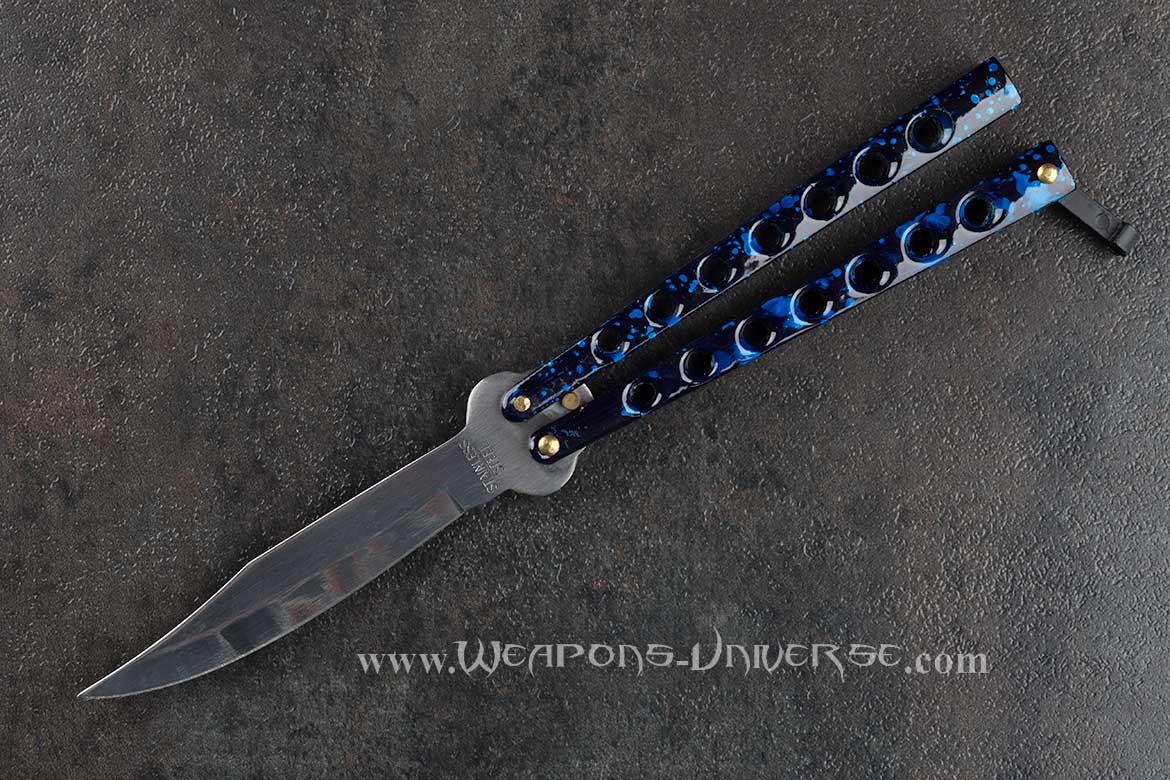 Standard Butterfly Knife, Blue Grunge