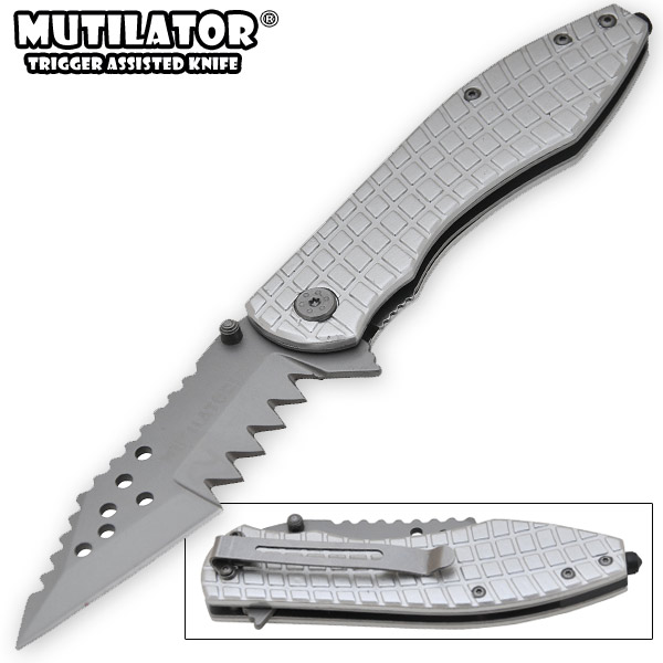 The Mutilator II - Spring Assisted Knife, Silver