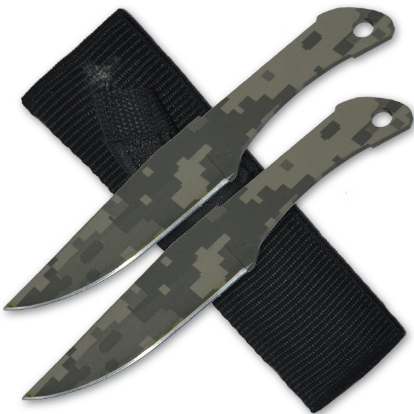 TWO 6 Inch Tiger Throwing Knives - Camo - 2 PA0196-S2-CM1