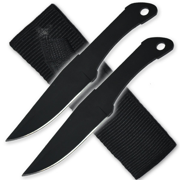 Tiger Thrower- Throwing Knives- Black- Set of 2- 6 Inch- Comes with Sheath
