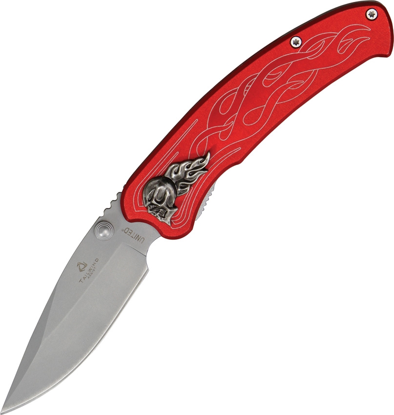 United Cutlery UC2691 Nova Skull Linerlock Red Knife