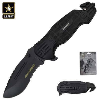 U.S. Army Official Trigger Action Tactical Knife, Black