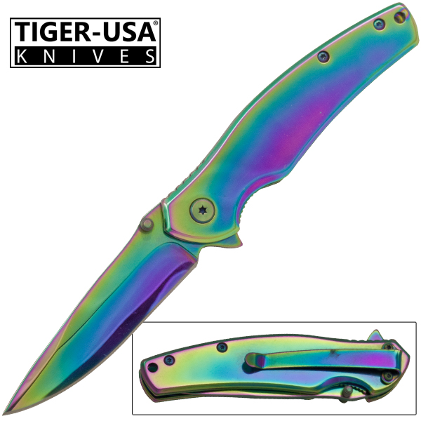 Winner Rainbow Titanium Spring Assisted Knife